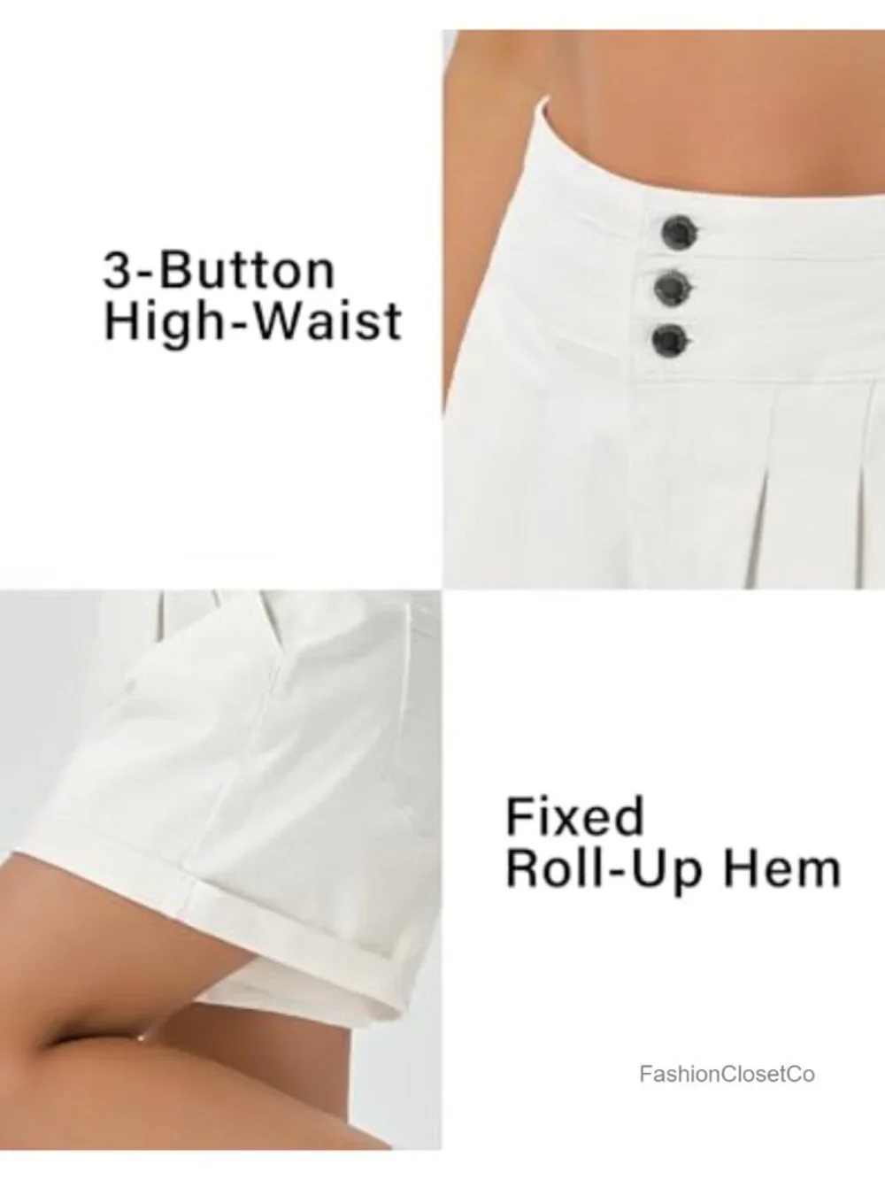 Stretchy High Waisted Wide Leg Cuffed Denim Shorts